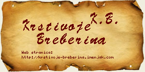 Krstivoje Breberina vizit kartica